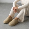 CUSHIONAIRE Hilo-3 Cozy Suede Womens Slippers, Soft Faux Fur Lined Slip On House Shoes for Women with Cushioned Memory Foam(Sand Breeze Genuine Suede)