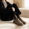 CUSHIONAIRE Hilo-3 Cozy Suede Womens Slippers, Soft Faux Fur Lined Slip On House Shoes for Women with Cushioned Memory Foam(Taupe Earth Genuine Suede)