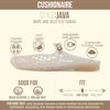 CUSHIONAIRE Java Casual Womens Jelly Flats with Adjustable Strap, Closed Toe Mary Janes Mule Design, Waterproof Jelly Sandals for Women(Champagne)