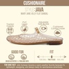CUSHIONAIRE Java Casual Womens Jelly Flats with Adjustable Strap, Closed Toe Mary Janes Mule Design, Waterproof Jelly Sandals for Women(Mocha)