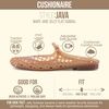 CUSHIONAIRE Java Casual Womens Jelly Flats with Adjustable Strap, Closed Toe Mary Janes Mule Design, Waterproof Jelly Sandals for Women(Whiskey)