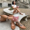 CUSHIONAIRE Java Casual Womens Jelly Flats with Adjustable Strap, Closed Toe Mary Janes Mule Design, Waterproof Jelly Sandals for Women(Whiskey)