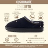 CUSHIONAIRE Keto Womens Slippers Slip-On Suede Mule Slipper – Cozy & Stylish, Memory Foam & Faux Fur Lining, Wide Widths Available(Black)