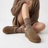 CUSHIONAIRE Keto Womens Slippers Slip-On Suede Mule Slipper – Cozy & Stylish, Memory Foam & Faux Fur Lining, Wide Widths Available(Brown)