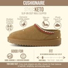 CUSHIONAIRE Keto Womens Slippers Slip-On Suede Mule Slipper – Cozy & Stylish, Memory Foam & Faux Fur Lining, Wide Widths Available(Chestnut)