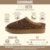CUSHIONAIRE Keto Womens Slippers Slip-On Suede Mule Slipper – Cozy & Stylish, Memory Foam & Faux Fur Lining, Wide Widths Available(Leopard)