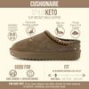 CUSHIONAIRE Keto Womens Slippers Slip-On Suede Mule Slipper – Cozy & Stylish, Memory Foam & Faux Fur Lining, Wide Widths Available(Taupe)