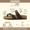 CUSHIONAIRE Luna Sandals for Women, Cork Footbed Womens Sandals for Summer Comfort with Adjustable Straps, Wide Width Available(Brown Nappa)