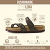 CUSHIONAIRE Luna Sandals for Women, Cork Footbed Womens Sandals for Summer Comfort with Adjustable Straps, Wide Width Available(Brown Rugged)