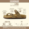 CUSHIONAIRE Luna Sandals for Women, Cork Footbed Womens Sandals for Summer Comfort with Adjustable Straps, Wide Width Available(Taupe)