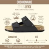 CUSHIONAIRE Men’s Lynx Cork footbed Sandal with +Comfort(Black Nubuck)