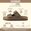 CUSHIONAIRE Men’s Lynx Cork footbed Sandal with +Comfort(Brown Nubuck)