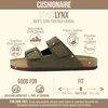 CUSHIONAIRE Men’s Lynx Cork footbed Sandal with +Comfort(Olive Nubuck)