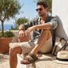 CUSHIONAIRE Men’s Lynx Cork footbed Sandal with +Comfort(Olive Nubuck)