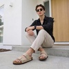 CUSHIONAIRE Men’s Lynx Cork footbed Sandal with +Comfort(Stone Nubuck)