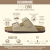 CUSHIONAIRE Men’s Lynx Cork footbed Sandal with +Comfort(Stone Nubuck)