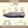 CUSHIONAIRE Siesta Modern Lattice Ballet Flats for Women, Comfortable Slip On Pointed Toe Womens Jelly Shoes(Smoke)