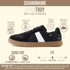 CUSHIONAIRE Troy Low Top Casual Mens Sneakers with Laces & Gum Sole(Black/White)
