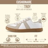 CUSHIONAIRE Troy Low Top Casual Mens Sneakers with Laces & Gum Sole(White/Grey)