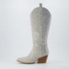 CUSHIONAIRE Women’s Caress tall western boot +Memory Foam, Wide Widths Available(Silver)