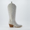 CUSHIONAIRE Women’s Caress tall western boot +Memory Foam, Wide Widths Available(Silver)
