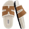 CUSHIONAIRE Cuddle Fur Slippers for Women Faux Shearling Slide Sandal +Memory Foam, Wide Widths Available(Rust)