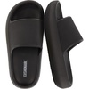 CUSHIONAIRE Feather-K Cloud Slides, EVA Waterproof Pool Sandals for Kids(Black)