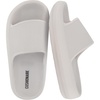CUSHIONAIRE Feather-K Cloud Slides, EVA Waterproof Pool Sandals for Kids(Lt. Grey)