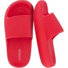 CUSHIONAIRE Feather-K Cloud Slides, EVA Waterproof Pool Sandals for Kids(Red)