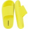 CUSHIONAIRE Feather-K Cloud Slides, EVA Waterproof Pool Sandals for Kids(Sunny Yellow)