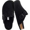 CUSHIONAIRE Hana Vegan Suede Clogs for Women, Cork Footbed Potato Shoes(Black Wool)