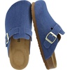 CUSHIONAIRE Hana Vegan Suede Clogs for Women, Cork Footbed Potato Shoes(Light Denim)