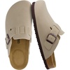 CUSHIONAIRE Hana Vegan Suede Clogs for Women, Cork Footbed Potato Shoes(Stone)