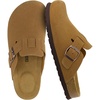 CUSHIONAIRE Hana Vegan Suede Clogs for Women, Cork Footbed Potato Shoes(Tan Vegan Suede)