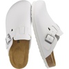 CUSHIONAIRE Hana Vegan Suede Clogs for Women, Cork Footbed Potato Shoes(White Color Map: White)