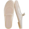 CUSHIONAIRE Java Casual Womens Jelly Flats with Adjustable Strap, Closed Toe Mary Janes Mule Design, Waterproof Jelly Sandals for Women(Champagne)