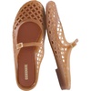 CUSHIONAIRE Java Casual Womens Jelly Flats with Adjustable Strap, Closed Toe Mary Janes Mule Design, Waterproof Jelly Sandals for Women(Whiskey)