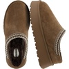 CUSHIONAIRE Kabuki Platform Boots Genuine Suede Fuzzy Mule Slippers for Women with Memory Foam | Indoor/Outdoor Womens Slippers | Wide Widths Available(Brown)