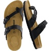 CUSHIONAIRE Luna Sandals for Women, Cork Footbed Womens Sandals for Summer Comfort with Adjustable Straps, Wide Width Available(Black Oily)