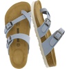 CUSHIONAIRE Luna Sandals for Women, Cork Footbed Womens Sandals for Summer Comfort with Adjustable Straps, Wide Width Available(Blue Vegan Suede)