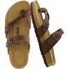 CUSHIONAIRE Luna Sandals for Women, Cork Footbed Womens Sandals for Summer Comfort with Adjustable Straps, Wide Width Available(Brown Oily)