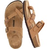 CUSHIONAIRE Luna Sandals for Women, Cork Footbed Womens Sandals for Summer Comfort with Adjustable Straps, Wide Width Available(Tan Vegan Suede)