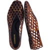 CUSHIONAIRE Siesta Modern Lattice Ballet Flats for Women, Comfortable Slip On Pointed Toe Womens Jelly Shoes(Tortoise)