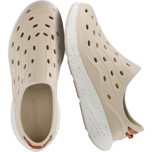 CUSHIONAIRE Fuel EVA Recovery Shoes for Men, Lightweight Slip On Waterproof Sneaker Clogs with Cushioned Footbed and Ventilated Design(Khaki/Off White)