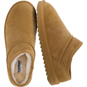 CUSHIONAIRE Hilo-3 Cozy Suede Womens Slippers, Soft Faux Fur Lined Slip On House Shoes for Women with Cushioned Memory Foam(Chestnut 2)