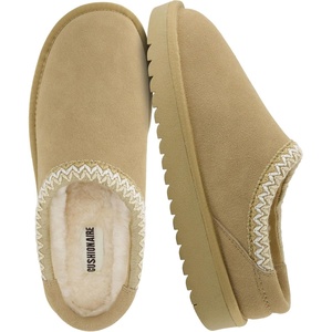 CUSHIONAIRE Keto Womens Slippers Slip-On Suede Mule Slipper – Cozy & Stylish, Memory Foam & Faux Fur Lining, Wide Widths Available(Biscuit)