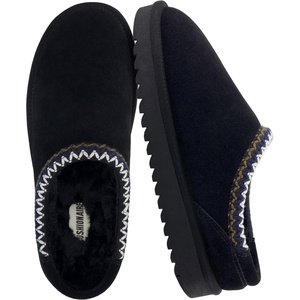CUSHIONAIRE Keto Womens Slippers Slip-On Suede Mule Slipper – Cozy & Stylish, Memory Foam & Faux Fur Lining, Wide Widths Available(Black)