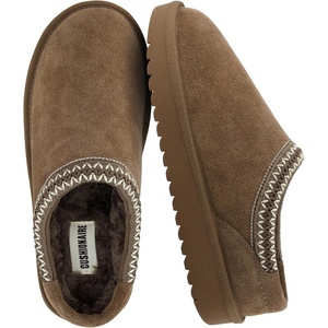 CUSHIONAIRE Keto Womens Slippers Slip-On Suede Mule Slipper – Cozy & Stylish, Memory Foam & Faux Fur Lining, Wide Widths Available(Brown)