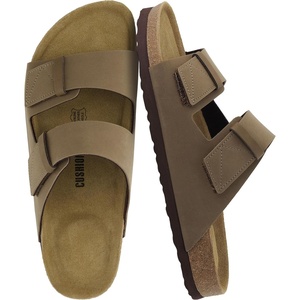 CUSHIONAIRE Men’s Lynx Cork footbed Sandal with +Comfort(Brown Nubuck)