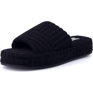 CUSHIONAIRE Women’s RSVP slipper with +Memory Foam, Wide Widths Available(Black)
